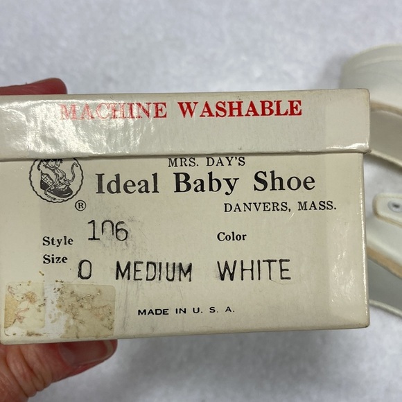 Vintage mrs day ideal baby shoe washable style 106 size 0 medium white - Picture 7 of 7